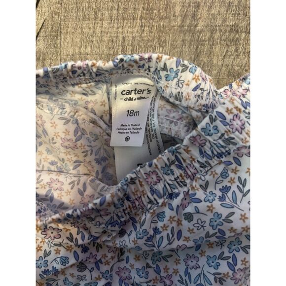 Carter’s Baby Girls Floral Bloomers Shorts Size 18 Months Ruffle Hem - Picture 2 of 3